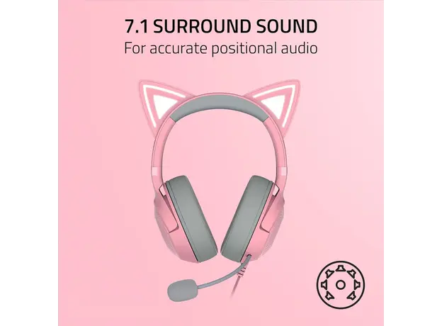 Razer Headset Kraken Kitty V2, RGB, USB, Quartz Ed., 3 image