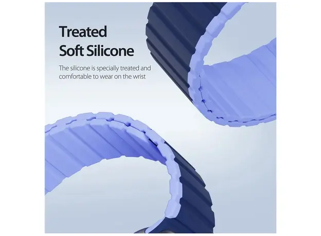 სმარტ საათის სამაჯური DUX DUCIS YA Series 43mm Genuine Cow Leather Strap 20mm Watch Band - Dark Blue+Baby Blue, 3 image