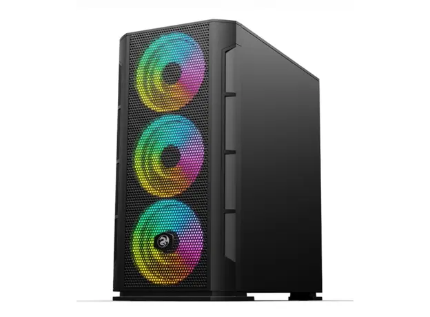 კომპიუტერის ქეისი 2E GAMING Computer case CALLEO (GB700) MiniT, Micro ATX,Mini ITX,2xUSB2.0,1xUSB3.0,4x120mm ARGB, TG (side panel), without PSU, black, 3 image