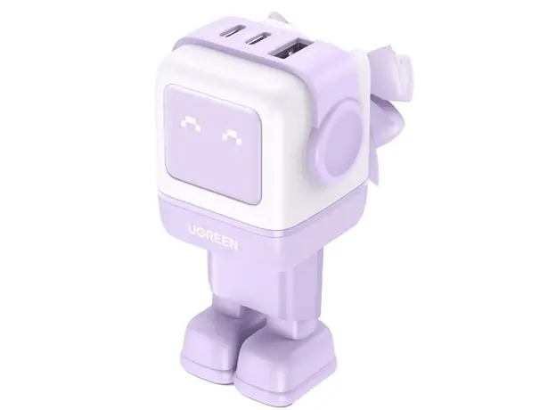 მობილურის დამტენი UGREEN CD361 (35291) Nexode Uno RobotGaN, 65W, USB, USB Type-C, Purple, 2 image