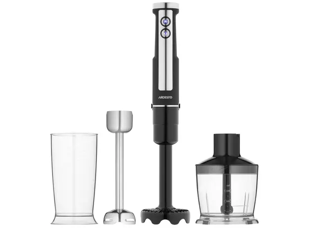 ხელის ბლენდერი Ardesto submersible blender 1000W, 3in1, bowl-600ml, chopper-500ml, black-silver