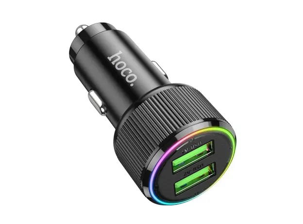 მანქანის დამტენი Hoco NZ14 Guerrero 36W USB dual-port car charger black, 3 image