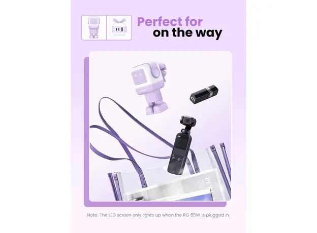 მობილურის დამტენი UGREEN CD361 (35291) Nexode Uno RobotGaN, 65W, USB, USB Type-C, Purple, 5 image