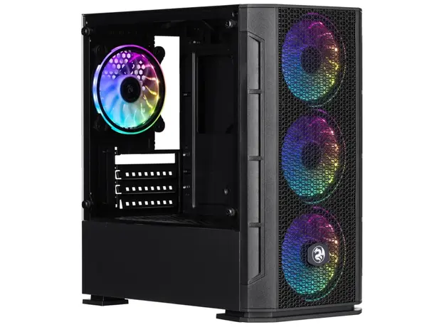 კომპიუტერის ქეისი 2E GAMING Computer case CALLEO (GB700) MiniT, Micro ATX,Mini ITX,2xUSB2.0,1xUSB3.0,4x120mm ARGB, TG (side panel), without PSU, black