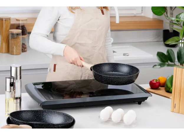 ტაფა Ardesto Deep Fry pan Midori 24cm, aluminium, black, 7 image