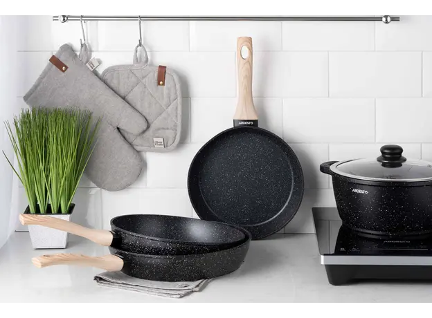 ტაფა Ardesto Deep Fry pan Midori 24cm, aluminium, black, 6 image