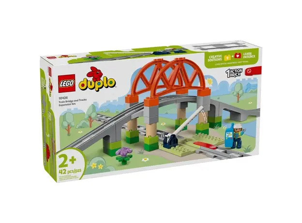 ლეგო LEGO Constructor DUPLO Town Train Bridge and Tracks Expansion Set, 3 image