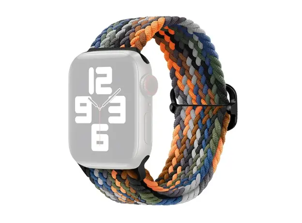 სმარტ საათის სამაჯური TVC Apple Watch Series 10 42mm / 9 8 7 41mm / SE (2023) SE (2022) SE 6 5 4 40mm / 3 2 1 38mm Watch Band Braided Nylon Strap - Camo Multi-Color, 3 image
