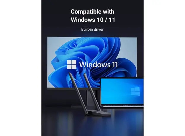 WiFi ადაპტერი UGREEN CM495 (25226), AX1800 WiFi 6 Adapter, Black, 3 image