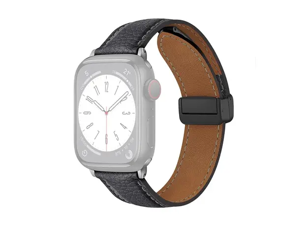 სმარტ საათის სამაჯური TVC Apple Watch 10 46mm / Ultra 2 / Ultra 49mm / 9 8 7 45mm / SE (2023) SE (2022) SE 6 5 4 44mm / 3 2 1 42mm Litchi Texture Leather Strap - Grey, 3 image
