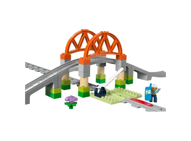 ლეგო LEGO Constructor DUPLO Town Train Bridge and Tracks Expansion Set, 4 image