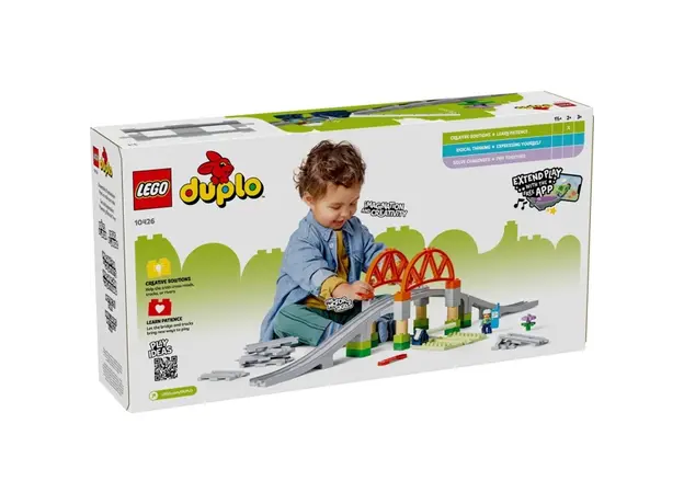 ლეგო LEGO Constructor DUPLO Town Train Bridge and Tracks Expansion Set