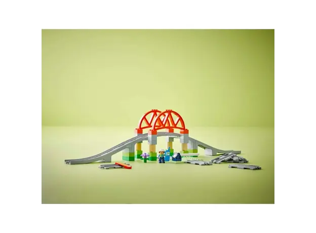 ლეგო LEGO Constructor DUPLO Town Train Bridge and Tracks Expansion Set, 5 image