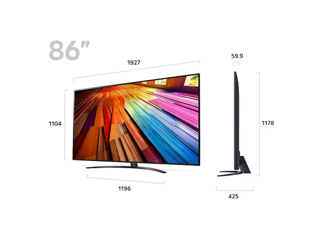 ტელევიზორი LG 86UT81006LA.AMCN, 86", 4K UHD, Smart TV, USB, HDMI, LAN, BT, WIFI, Black, 3 image