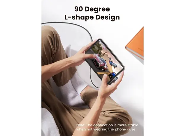 USB კაბელი UGREEN US323 (70529), 60W, Right Angle type-C to type-C Angled, 1m, Black/Grey, 4 image
