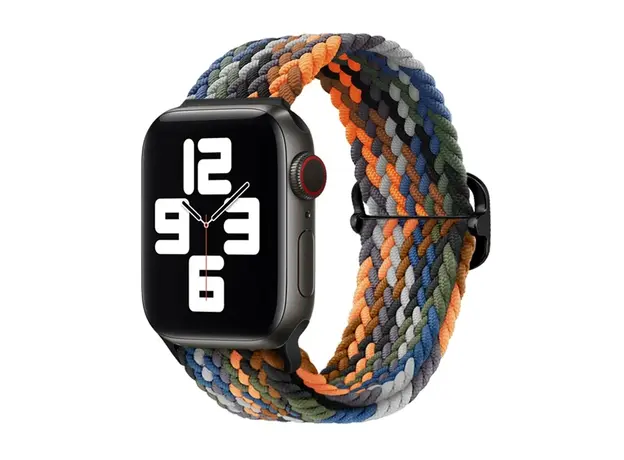 სმარტ საათის სამაჯური TVC Apple Watch Series 10 42mm / 9 8 7 41mm / SE (2023) SE (2022) SE 6 5 4 40mm / 3 2 1 38mm Watch Band Braided Nylon Strap - Camo Multi-Color