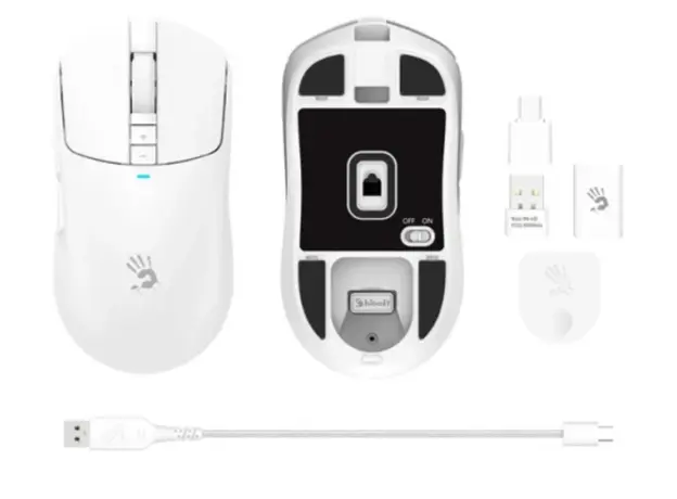 მაუსი A4Tech Bloody R72 Ultra Dual Mode Wireless Gaming Mouse White, 4 image