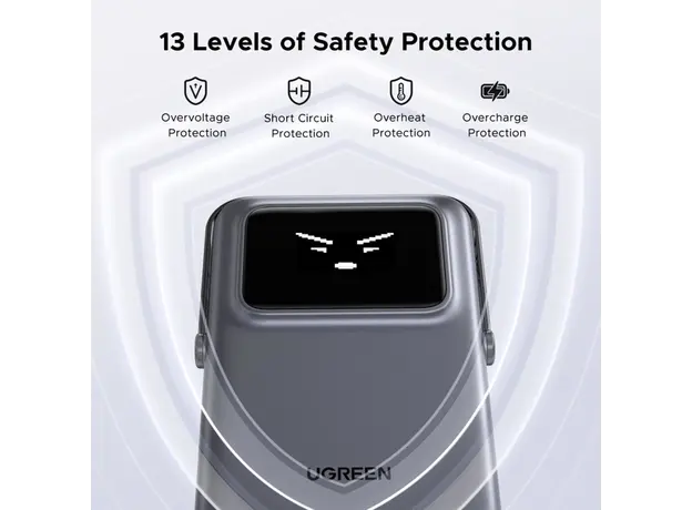 პორტატული დამტენი UGREEN PB572 (45327) Uno, 10000mAh, Magnetic Wireless Power Bank, Grey, 10 image