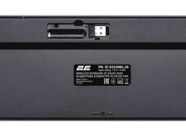 კლავიატურა და მაუსი 2E MK440 WL/BT, EN/UK, grey-black, 11 image