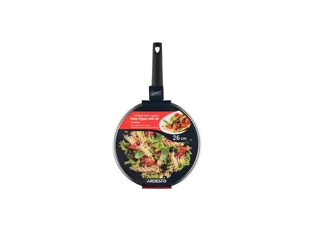 ტაფა Ardesto Deep Fry pan with lid Gemini Gourmet Viareggio, 26cm, aluminium, black, 8 image