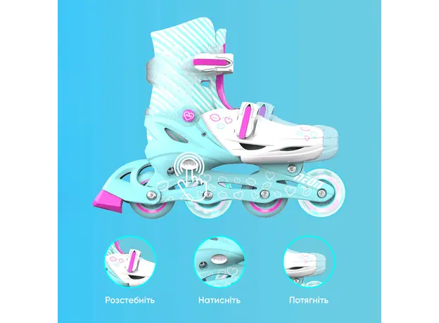 როლიკები NEON INLINE SKATES (SIZE 3-6) - NT08 (Teal Pink), 7 image