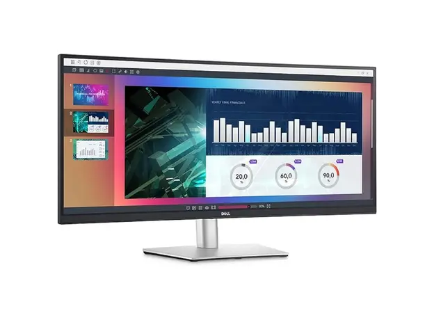 მონიტორი Dell 210-BFOB P3424WEB 34, 34", Curved Monitor, WQHD, IPS, HDMI, USB, USB-C, DP, Silver, 3 image