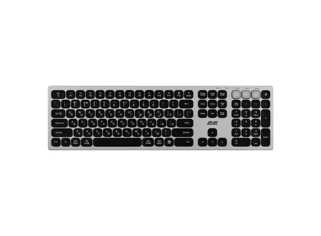 კლავიატურა 2E 2E-KS270WBGR Scissor, Wireless, USB, Bluetooth, Keyboard, Grey/Black, 2 image