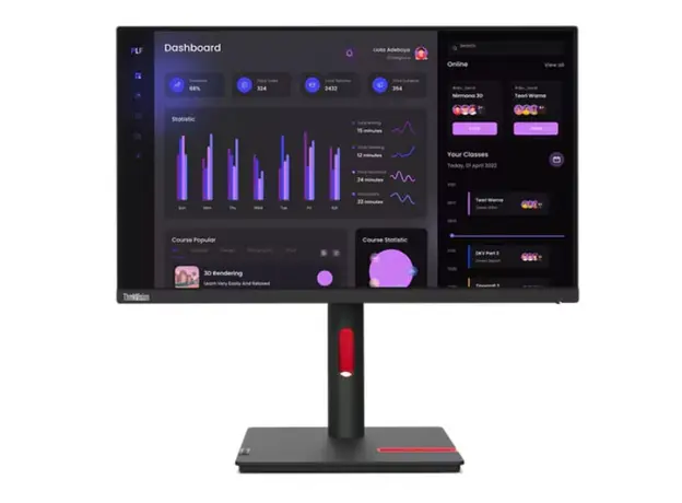 მონიტორი Lenovo 23.8'' ThinkVision T24i-30 (63CFMATXEU) - Black, 2 image