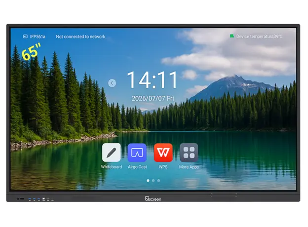 ინტერაქტიული ეკრანი Allscreen Interactive Flat Panels DW65HT311D V2 T Series, 65”, Android 13, RAM 8GB, 128GB, Smart Board, Black, 2 image