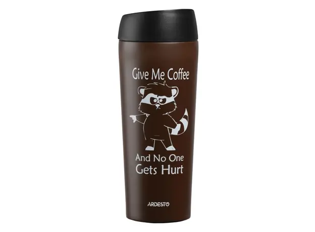 თერმოსი Ardesto Travel mug Coffee time Raccoon 450 ml