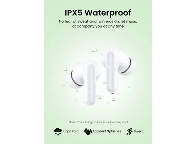 ყურსასმენი UGREEN WS207 (45110) HiTune P3, Earbuds, Wireless, Bluetooth, IPX5, White, 5 image