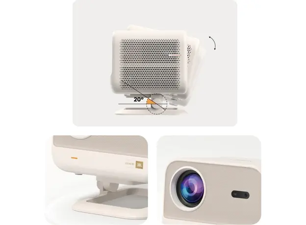 პროექტორი Yaber L2 Plus Home Cinema, LCD Projector, FHD 1920x1080, 700lm, JBL Speakers, White, 7 image