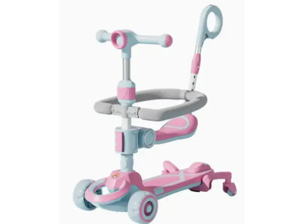 საბავშვო სკუტერი ხელის მოსაკიდით 338PINK, 2 image