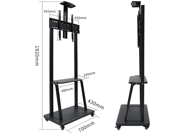 TV Mount Allscreen C1700, 40"-70", TV Mount With Roller, Black, 7 image