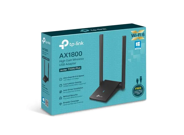 უსადენო ადაპტერი Archer TX20U Plus AX1800 High Gain Wireless USB Adapter, 13 image