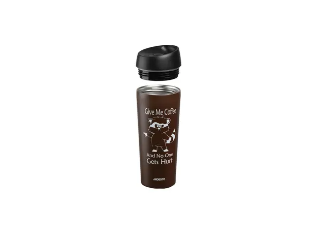 თერმოსი Ardesto Travel mug Coffee time Raccoon 450 ml, 3 image