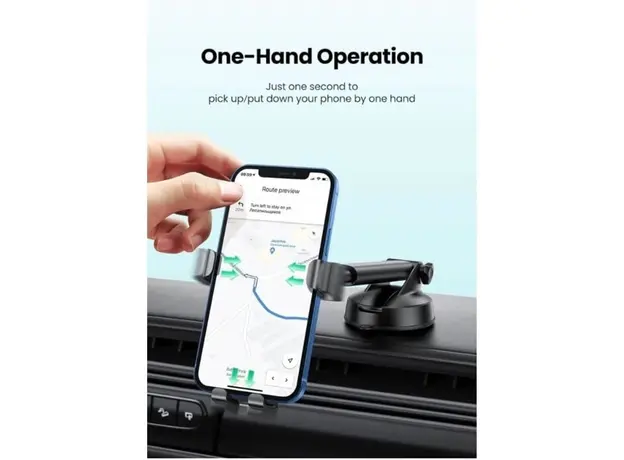 მობილურის დამჭერი UGREEN LP200 (60990B), Gravity Phone Holder With Suction Cup, Black, 9 image