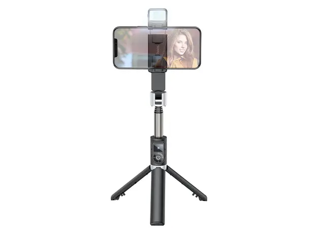 მობილურის სამაგრი Hoco K16 aluminum alloy fill light live broadcast holder black