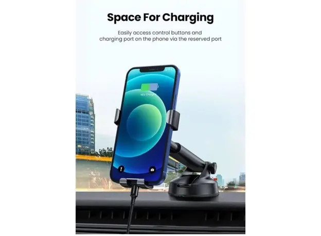 მობილურის დამჭერი UGREEN LP200 (60990B), Gravity Phone Holder With Suction Cup, Black, 5 image