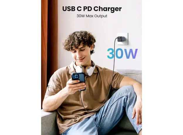 დამტენი UGREEN CD319 (25257) Nexode, 30W, Type-C with Type-c Cable 1m, GaN Fast Charger, Gray, 8 image