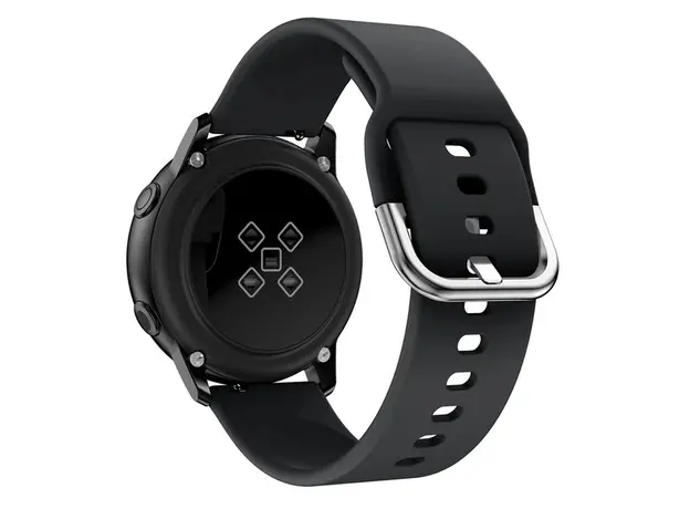 სმარტ საათის სამაჯური for Samsung Galaxy Watch Active / Galaxy Watch Active2 20MM Soft Silicone Smart Watch Strap Replacement Watch Band - Black, 3 image