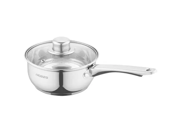 ქვაბი Ardesto Saucepan with glass lid Gemini Gourmet Aosta, 1.2l, stainless steel, 2 image