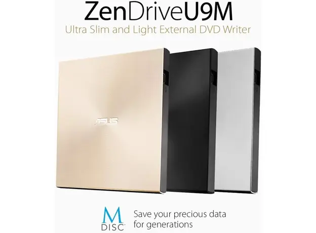 დისკის წამკითხველი ASUS ZenDrive SDRW-08U9M-U DVD+-R/RW USB2.0 EXT Ret Ultra Slim GOLD, 4 image