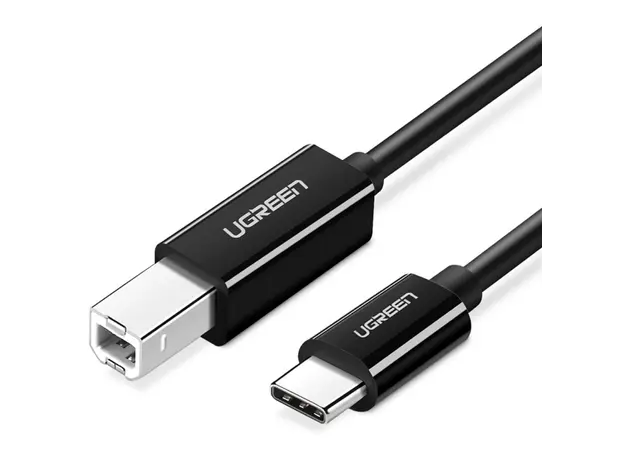 პრინტერის კაბელი UGREEN US241 (50446), USB-C Male To USB-B 2.0 Male, Printer Cable, 2M, Black
