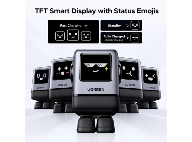 მობილურის დამტენი UGREEN X688 (45515B) Nexode Uno RobotGaN, 100W, USB, Type-C, Phone Charger, Grey, 14 image