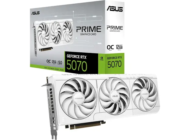 ვიდეო დაფა ASUS Graphic Card GeForce RTX 5070 12GB GDDR7 OC PRIME-RTX5070-O12G-WHITE, 2 image