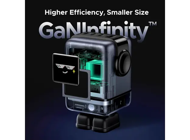 მობილურის დამტენი UGREEN X688 (45515B) Nexode Uno RobotGaN, 100W, USB, Type-C, Phone Charger, Grey, 10 image