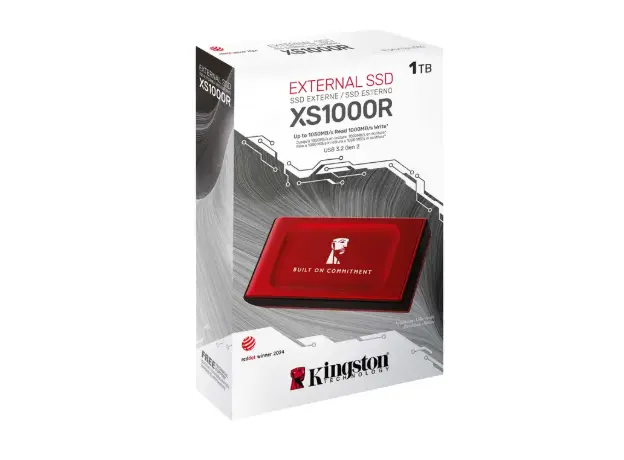 მყარი დისკი Kingston SXS1000 1TB USB-C Portable SSD - Up to 1050MB/s - Red, 3 image