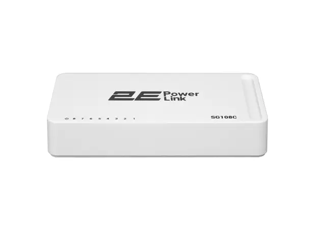 სვიჩი 2E 2E-SG108C PowerLink, 8-Port Gigabit, Switch, White, 2 image