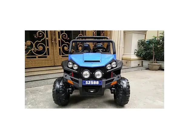 ბავშვის ელექტრო მანქანა S2588-BLU/2 ადგილიანი/კაუჩუკის საბურავებით/ტყავის სავარძლით, 5 image